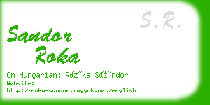 sandor roka business card